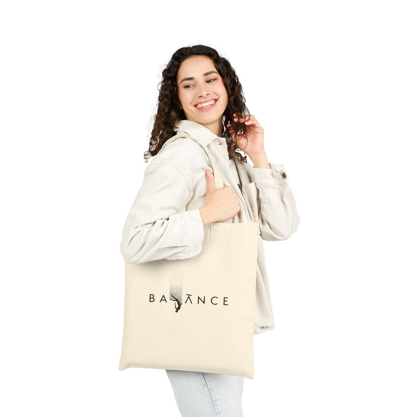 Balance Cotton Canvas Tote Bag | Eco-Friendly Shopping Bag, Reusable Grocery Bag, Minimalist Tote, Gift for Her