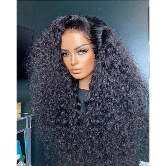 Curly Wave Cuticle Aligned Human Hair Bleached Knots Swiss Lace Front Wigs - Whisper