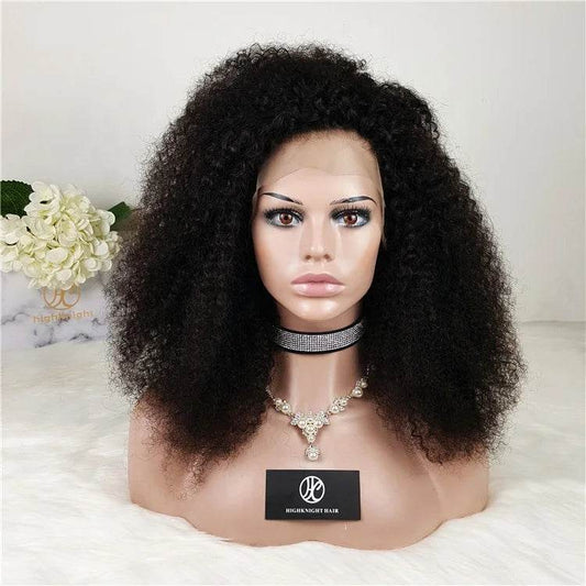 100% Brazilian Human Hair Kinky Curly 13*4 Lace Front Wigs for Black Women - Whisper