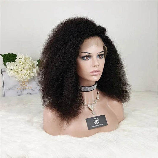 100% Brazilian Human Hair Kinky Curly 13*4 Lace Front Wigs for Black Women - Whisper